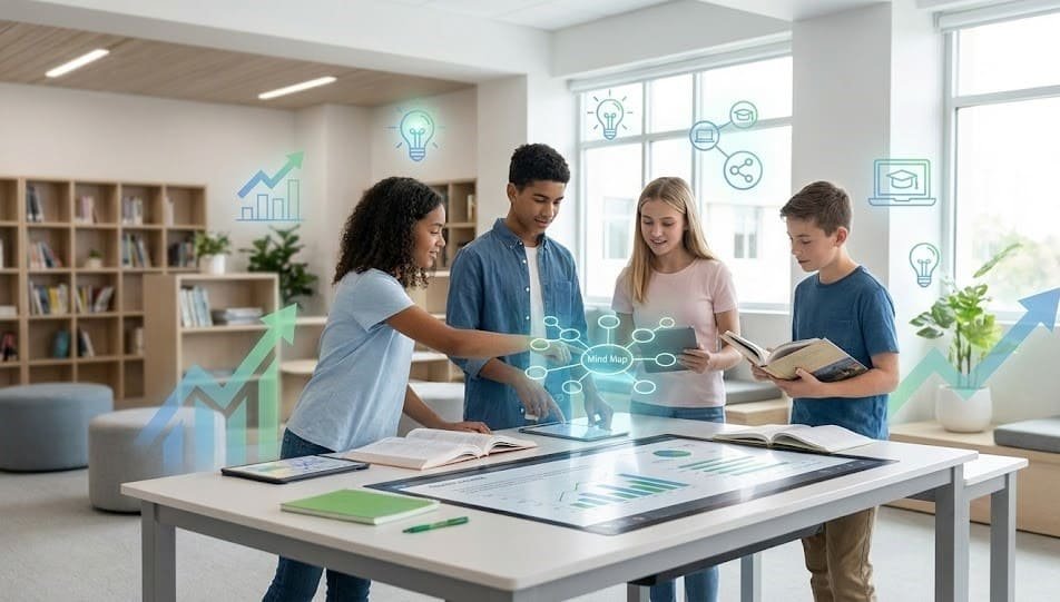 Transforming Education for Holistic Student Success with engaged students using digital tools, books, and collaborative classroom learning environment