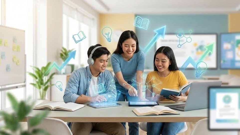 Learn Exactly How I Improved Education illustrated with modern classroom tools, digital learning resources, and educational growth concept