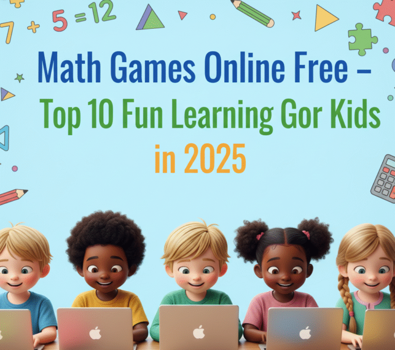 Math Games Online Free – Top 10 Fun Learning Games for Kids in 2025 blog cover with kids playing educational games online