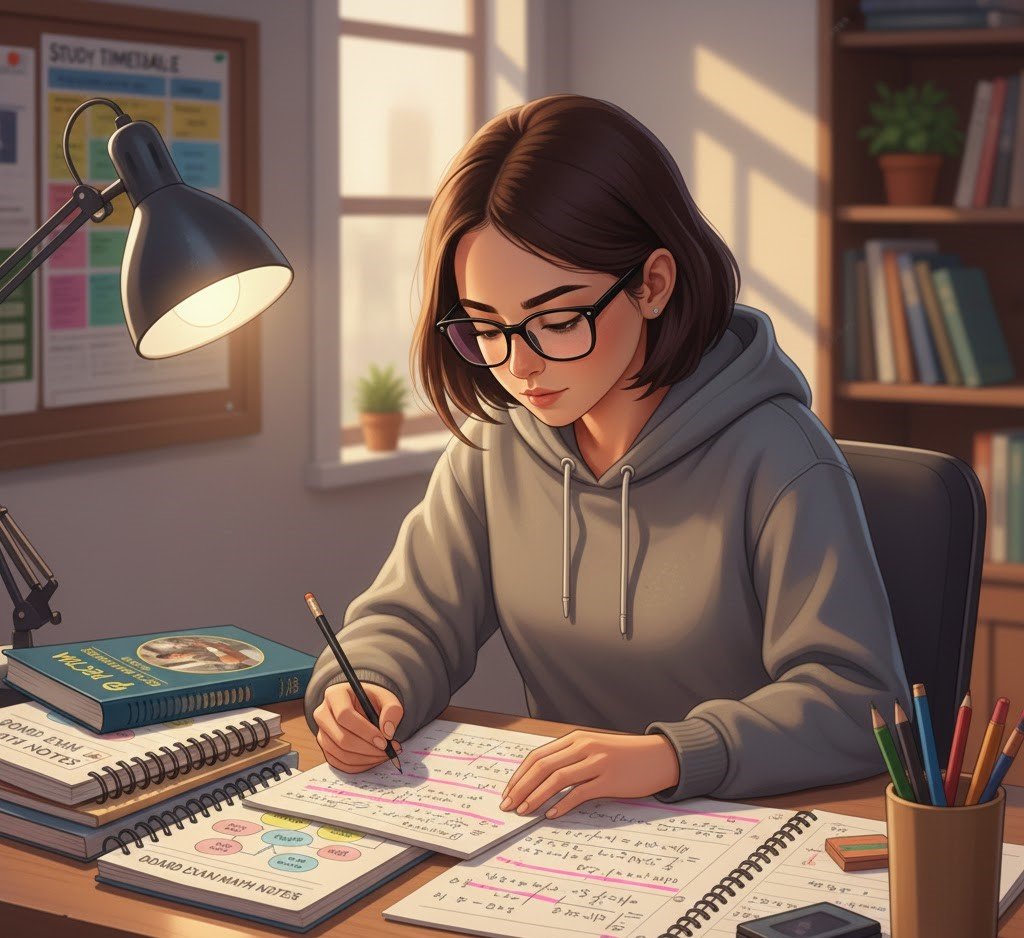 "11th class student practicing math from PECTAA key book with step-by-step solutions, preparing effectively for board exams"