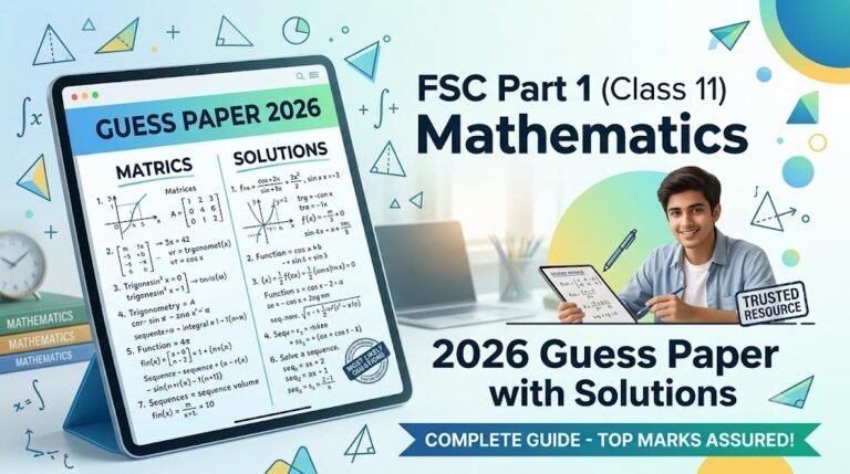 FSC Part 1 Class 11 Mathematics Guess Paper with Solutions 2026 Complete Guide for Board Exam